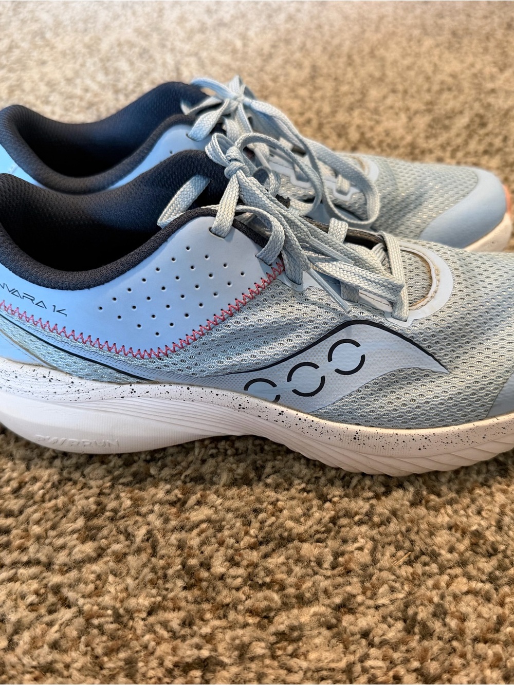 Saucony womens Light Blue and Navy Lace-Up Sneakers size 5. Excellent condition